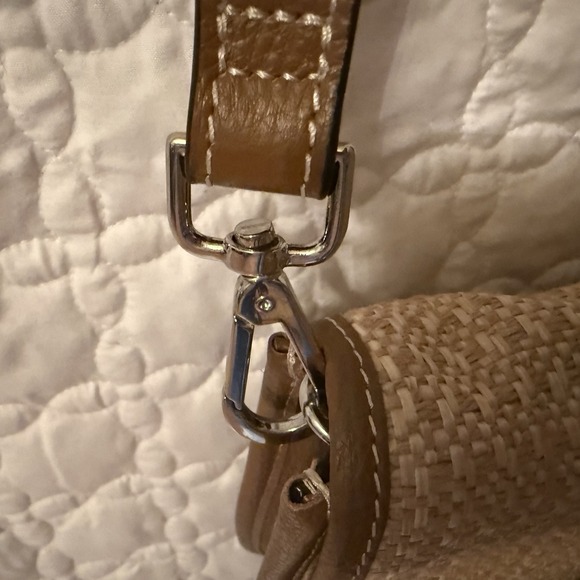 J.Jill Addison Saddlebag crossbody woven jute with brown leather trim - Picture 5 of 8